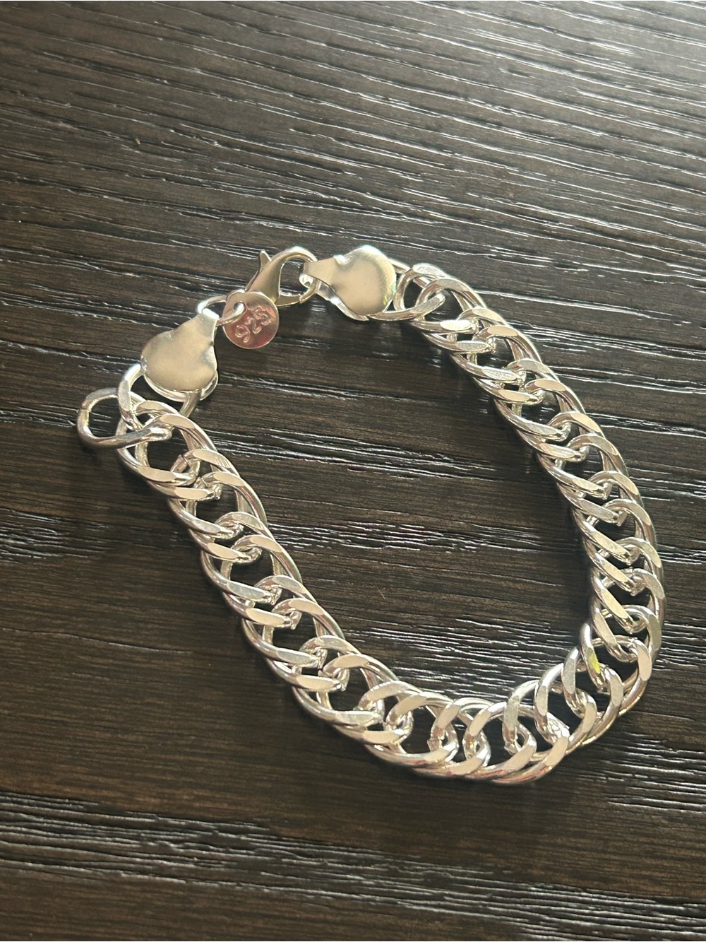 Polished Sterling Silver Cuban Link Bracelet - Men's Silver